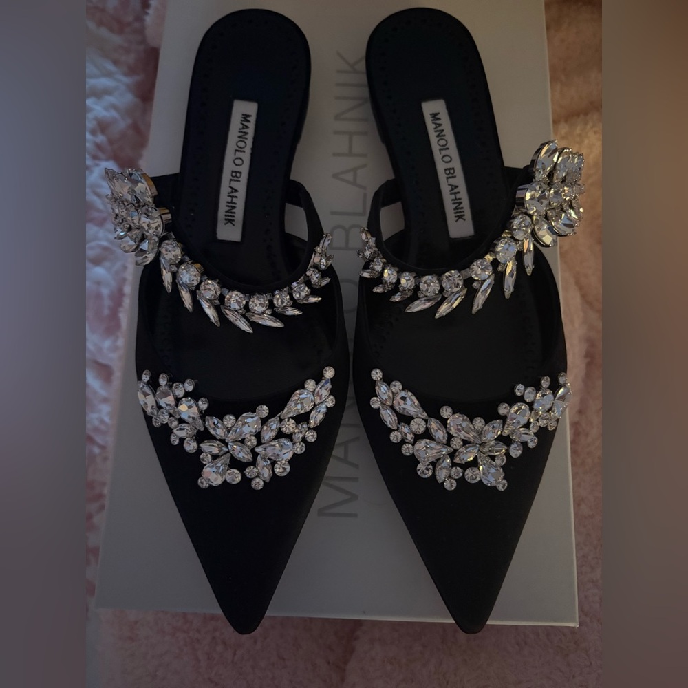 Manolo Blahnik Black Flats 
Only worn around the house